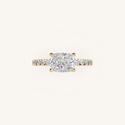 The Trelisse β Hidden Halo Diamond Engagement Ring (E-W)